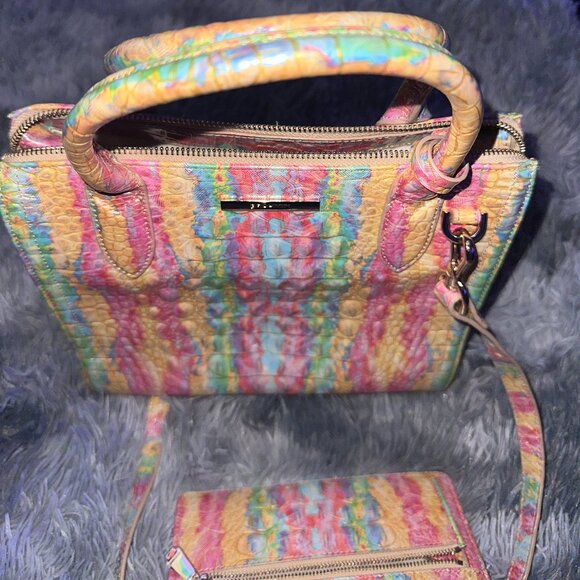 Brahmin Small Caroline Saltwater Taffy Melborne Satchel and Ady Wallet - Picture 2 of 7